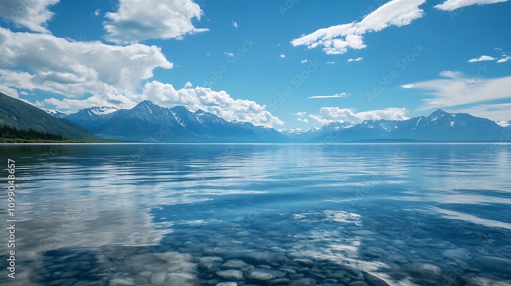 Obraz premium Mountain Lake Reflection Serenity