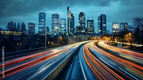 Cityscape Skyline Highway Lights