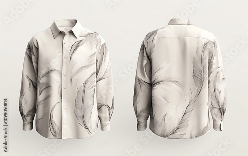 Stylish shirt design, white isolate background photo