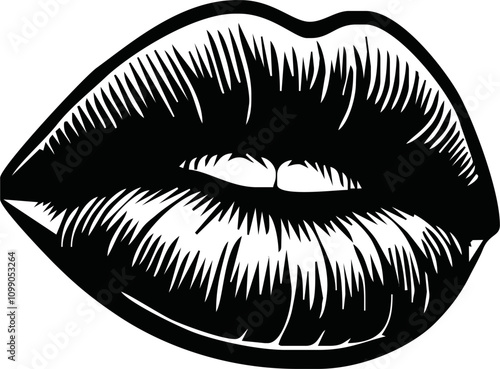 Beautiful vector lip imprint. Isolated on white. Realistisch vector kiss in black color. Women's lips lipstick kiss print set for valentine day and love illustration. Human lips.
Vector Formats
EP