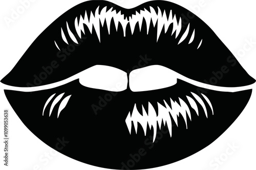 Beautiful vector lip imprint. Isolated on white. Realistisch vector kiss in black color. Women's lips lipstick kiss print set for valentine day and love illustration. Human lips.
Vector Formats
EP