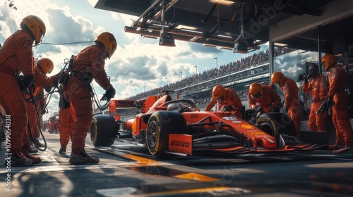 Pit stop, Formula 1 race car. (2)