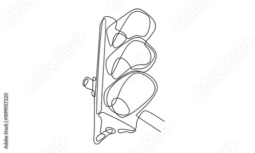continuous line of traffic light illustration