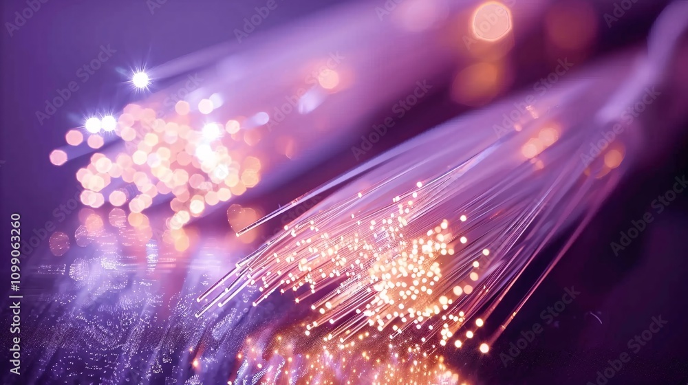 Fototapeta premium Mesmerizing abstract composition of shimmering luminous sparks and beams of radiant energy in a captivating display of vibrant iridescent hues The image evokes a sense of futuristic