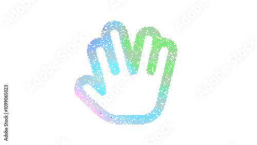 Tableau sur toile Icon Live long and prosper is made up of LED square shapes