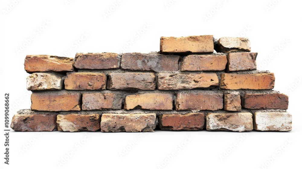 Obraz premium a stack of weathered bricks with a rustic appearance
