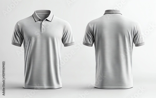 Gray polo shirt design on white background photo