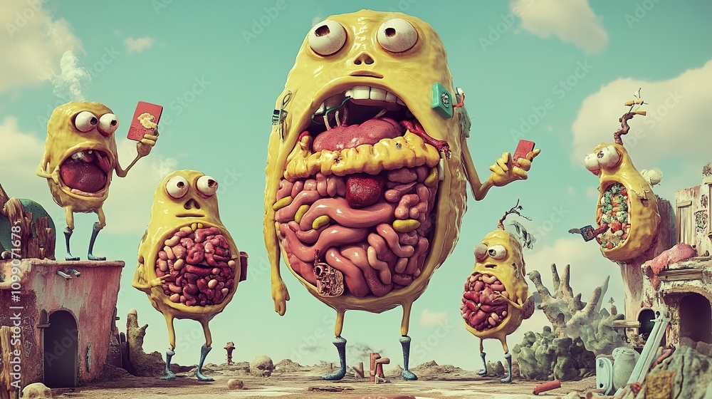 Obraz premium Surreal Anatomy: A Whimsical Exploration of the Inner World