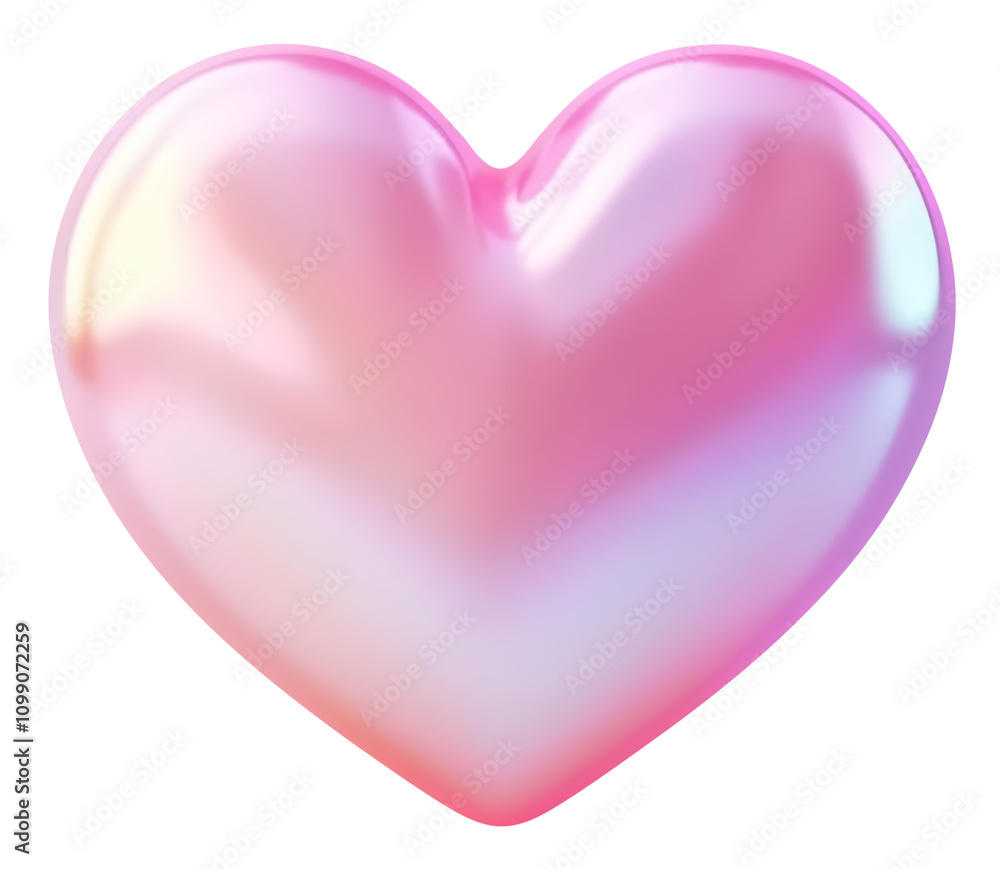 Fototapeta premium Pink pearl shiny heart png clipart cutout transparent isolated