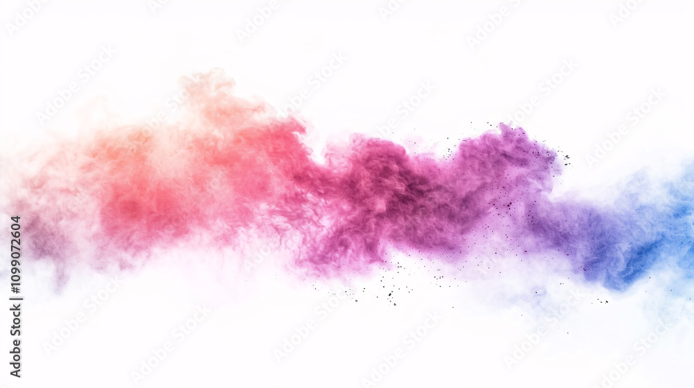 Fototapeta premium Vibrant powder launched against a black background.