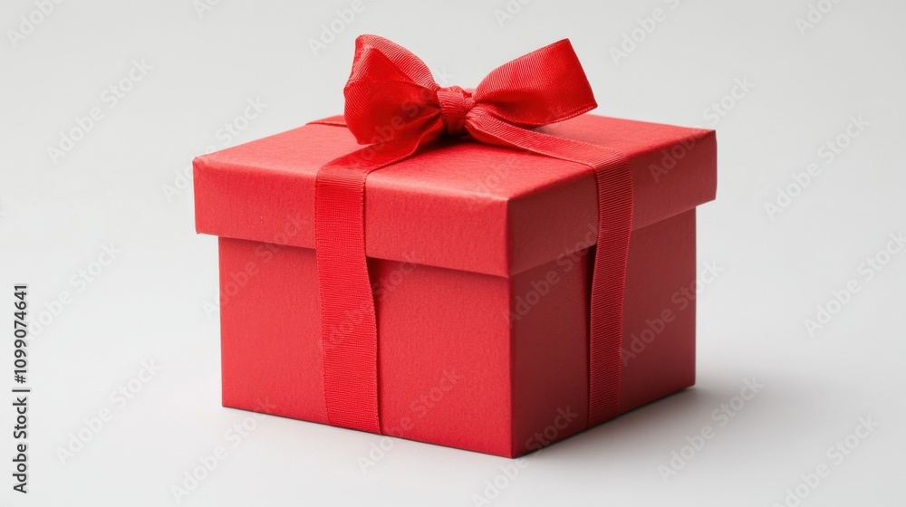 Fototapeta premium a beautifully wrapped red gift box with a ribbon, perfect for any occasion