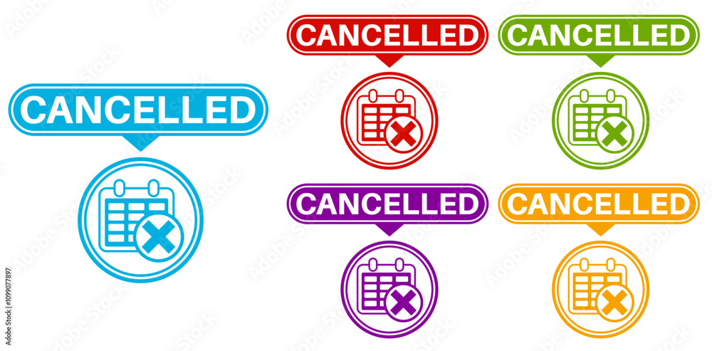 Fototapeta premium set cancelled icon. event cancellation sign banner label template design vector illustration 