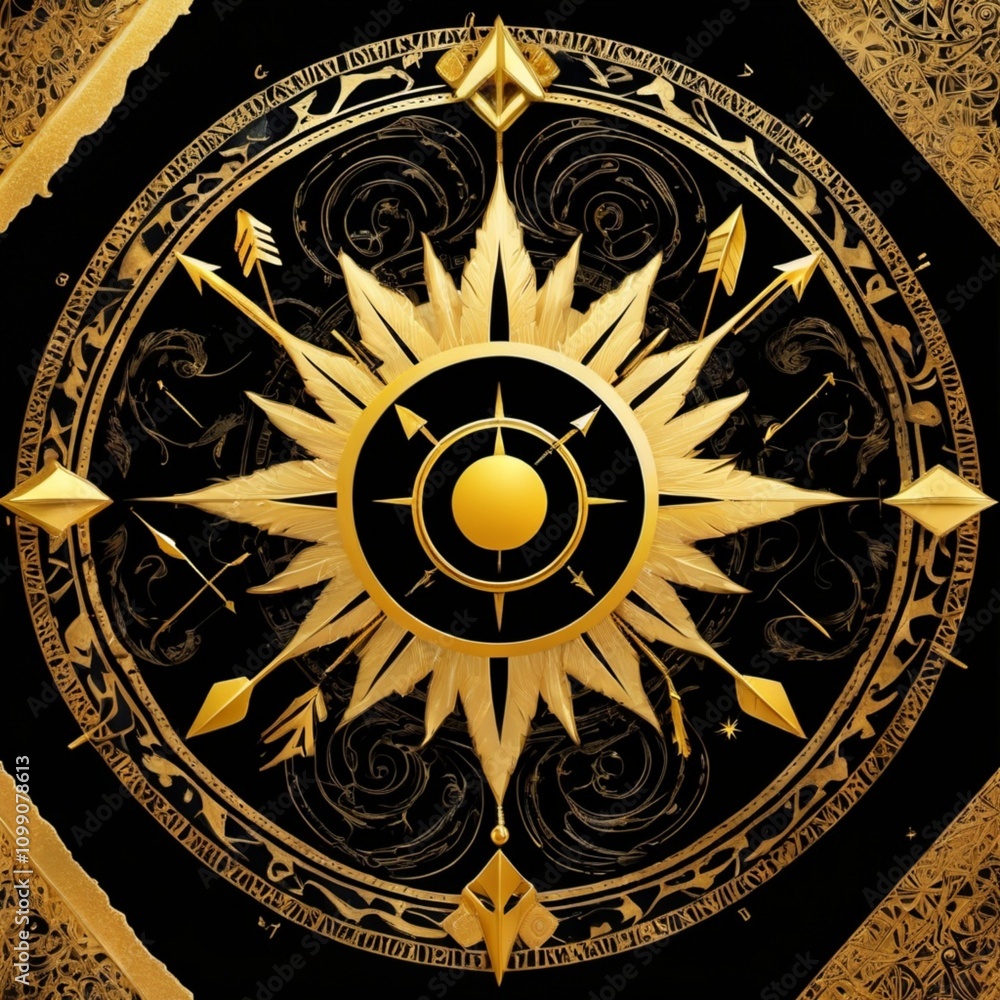 Fototapeta premium golden zodiac sign