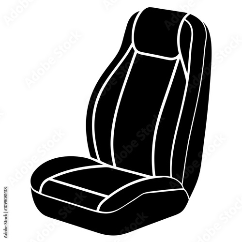 Car seat silhouette icon. Vector illustration 