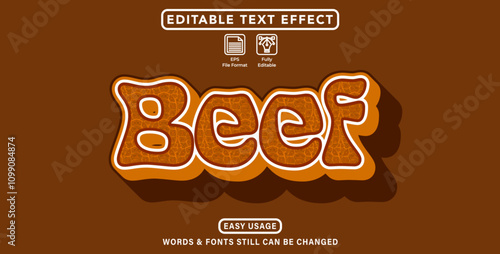 Editable graphic text effect beef style