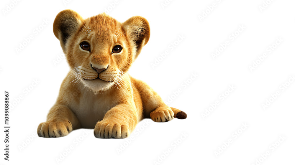 Obraz premium lion cub isolated on white background