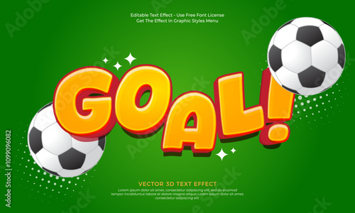 Goal 3d text effect editable with graphic style