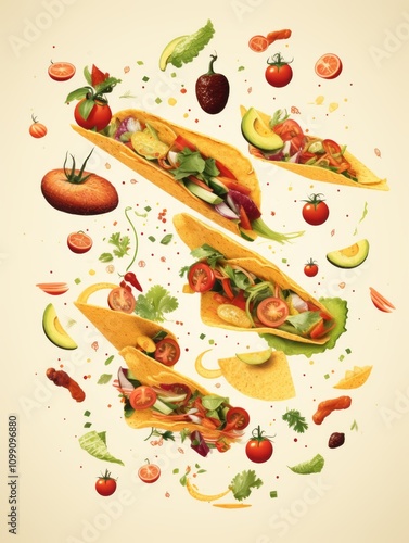 Mexican fast food quesadilla with vegetables generated AI