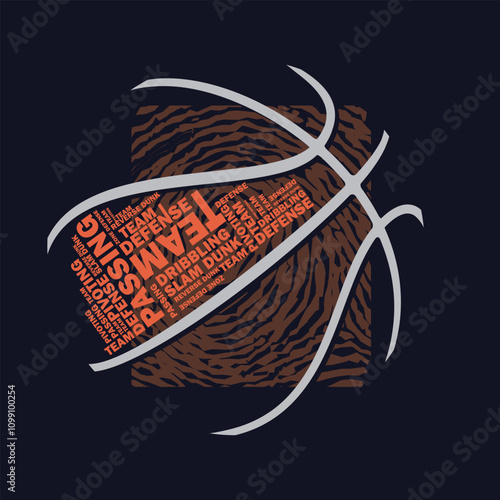 Basketball graphic design typography for print t shirt