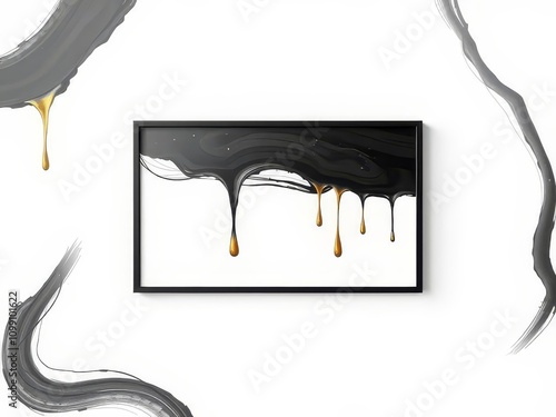 Set of abstract white and black line background