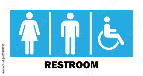 Set of restrooms for all gender symbol vector illustration on white background.