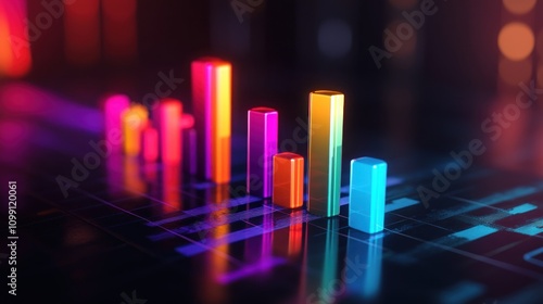 Wallpaper Mural A colorful graph with different colored bars and lines Torontodigital.ca