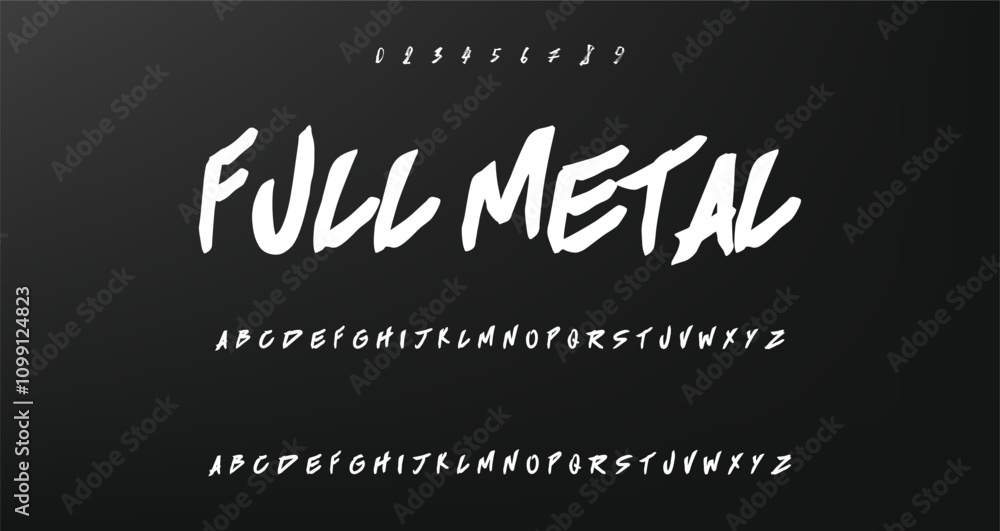 Obraz premium Handwritten Brush font for lettering quotes. Hand drawn brush style modern calligraphy.