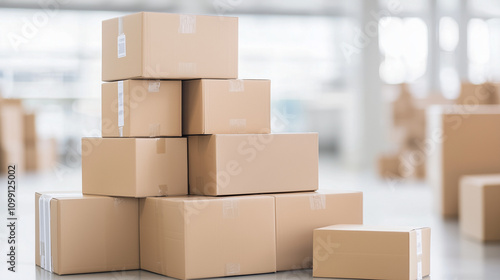 Stacked Cardboard Boxes: A ...