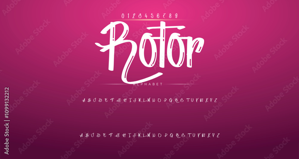 Obraz premium Best Alphabet Painting Paint Brush Beauty Script Logotype Font lettering handwritten