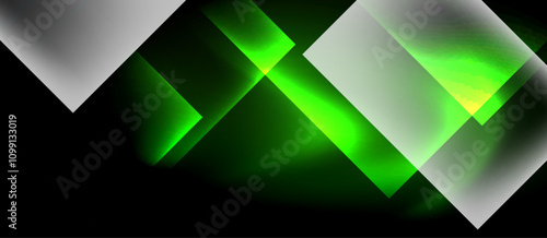 Dark neon colors with glass square shapes
