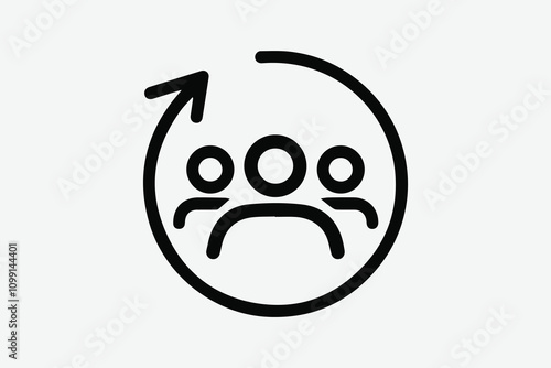Vector illustration of customer, staff, and employee outline icon, easily editable.