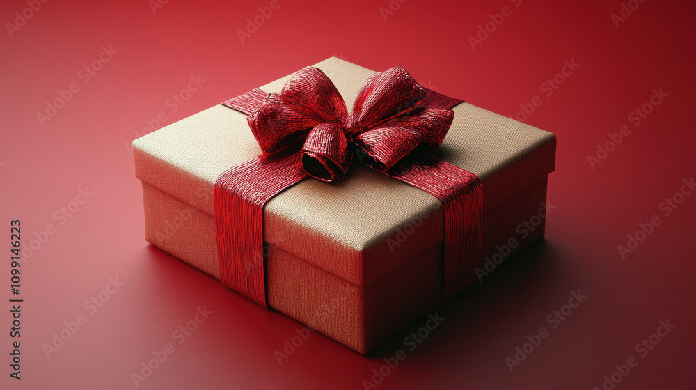 Obraz premium Red christmas gift isolated 3D rendering