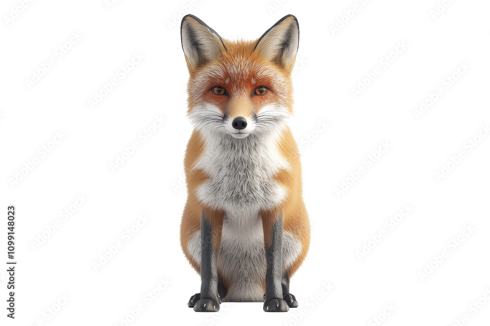 Fototapeta premium Vibrant fox portrait forest habitat wildlife photography natural setting close-up shot
