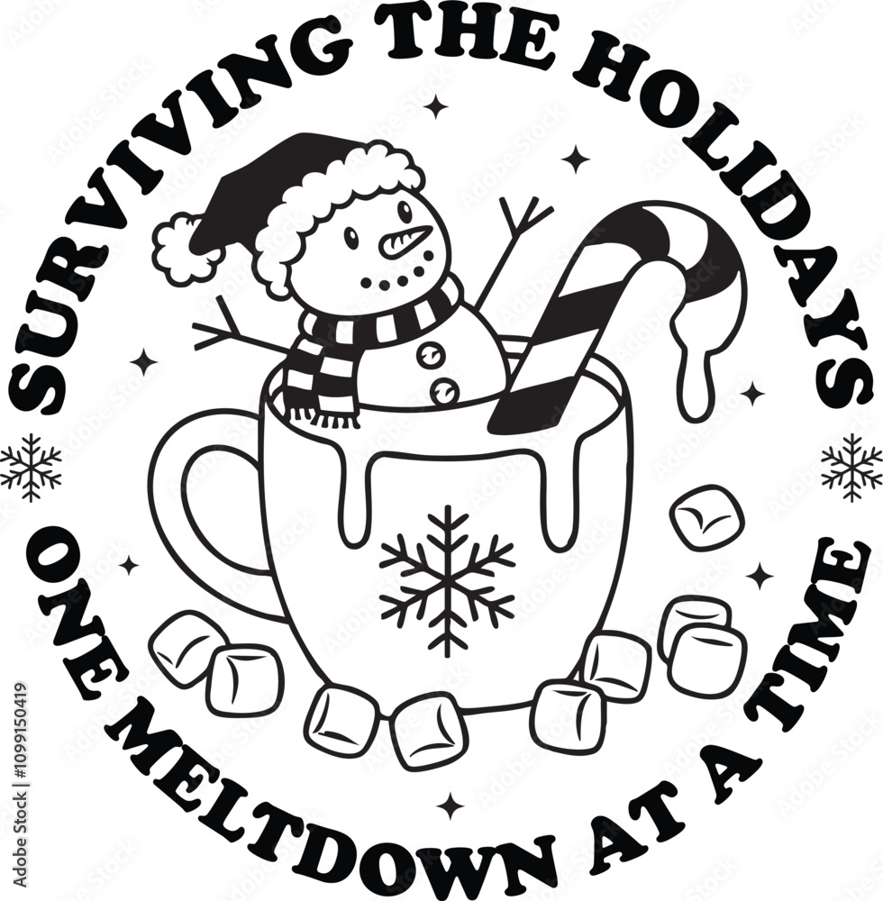 Obraz premium Melting Snowman Christmas Winter Holiday Meltdown Snowman