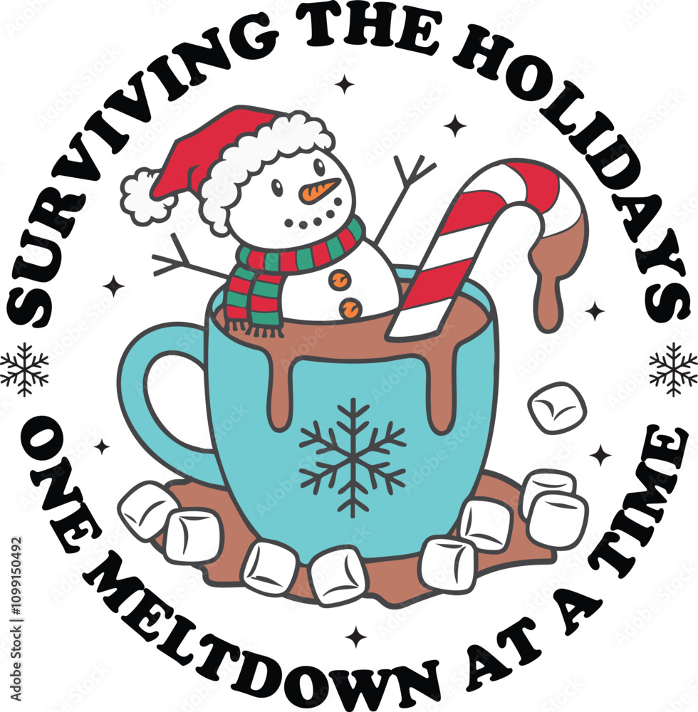 Fototapeta premium Melting Snowman Christmas Winter Holiday Meltdown Snowman