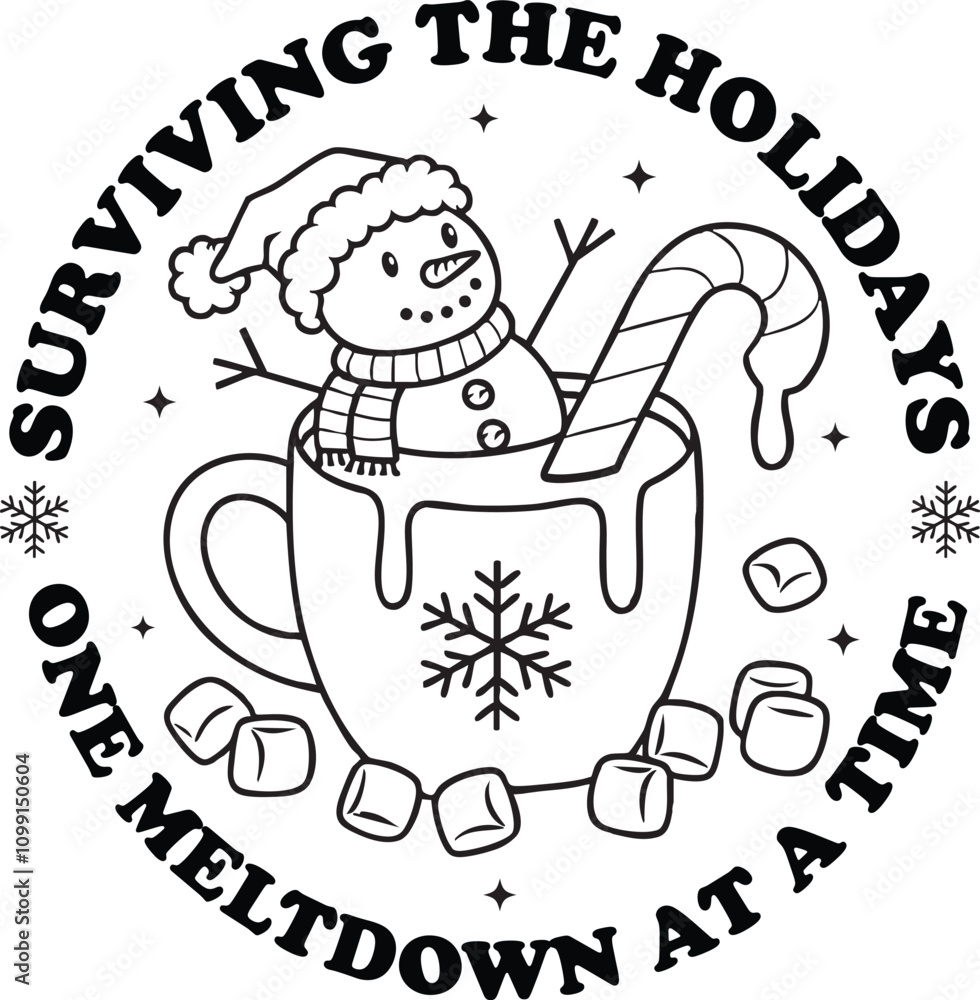 Obraz premium Melting Snowman Christmas Winter Holiday Meltdown Snowman