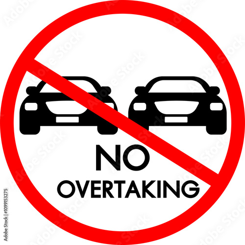 No overtaking sign transparent background photo