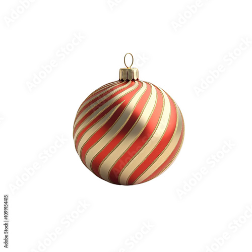 Red and Gold Swirled Christmas Ornament