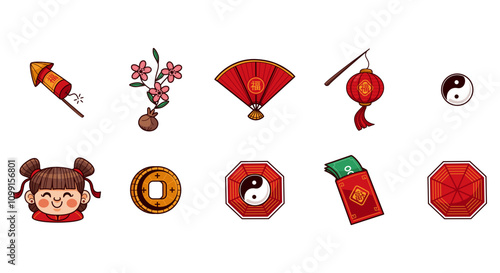 hand drawn chinese new year imlek element photo