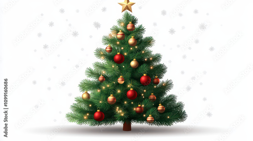 Fototapeta premium Glowing Christmas Tree on Background