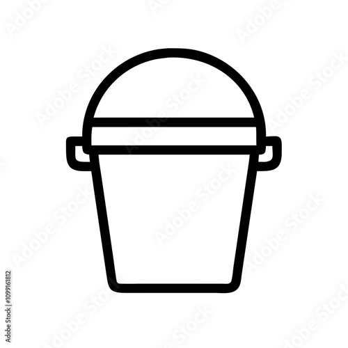 Bucket with a lid and a handle line icon