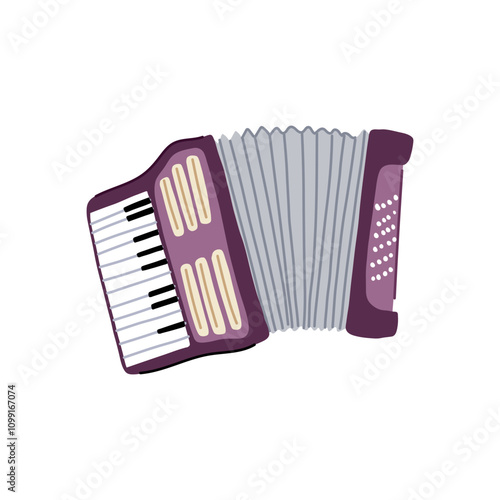 squeezebox accordion cartoon. polka folk, bandoneon reeds, keys harmony squeezebox accordion sign. isolated symbol vector illustration