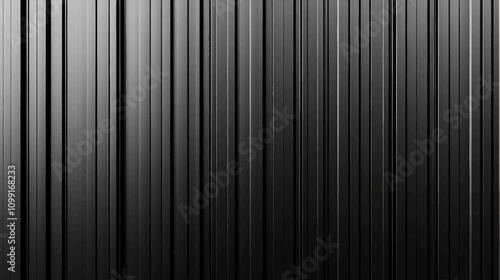 Corrugated black metal texture. 3D Realistic Steel roof sheet, Siding panels for the wall and Iron building material for fence. Surface of a cargo container illustration.