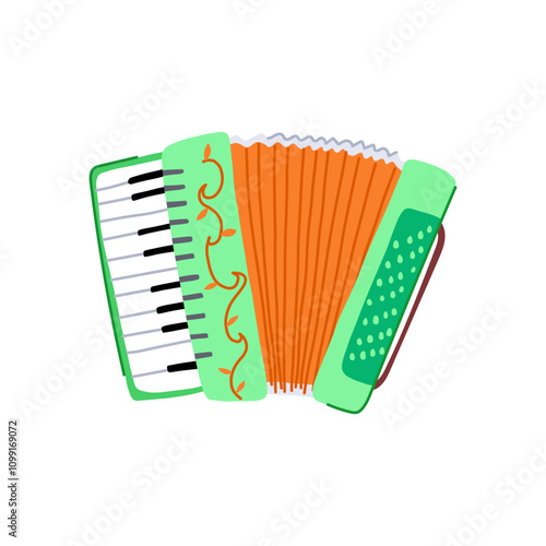 instrument accordion cartoon. squeezebox polka, folk bandoneon, reeds keys instrument accordion sign. isolated symbol vector illustration
