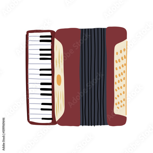 bandoneon accordion cartoon. reeds keys, harmony melody, accordionist concertina bandoneon accordion sign. isolated symbol vector illustration