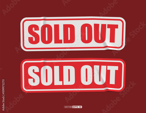 Realistic sold out sticker