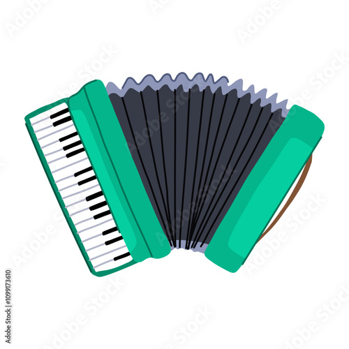 melody accordion cartoon. accordionist concertina, tango waltz, jazz folk melody accordion sign. isolated symbol vector illustration