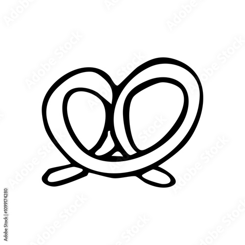 pretzels doodle - hand drawn line art