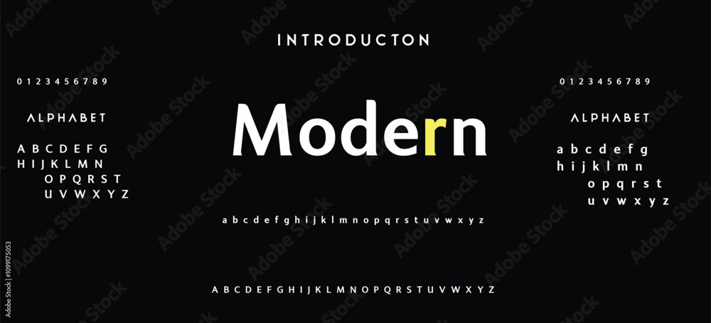 Fototapeta premium Modern abstract digital tech font. Logo creative font, type, technology, movie, digital, music, movie. Font and illustration in vector format.