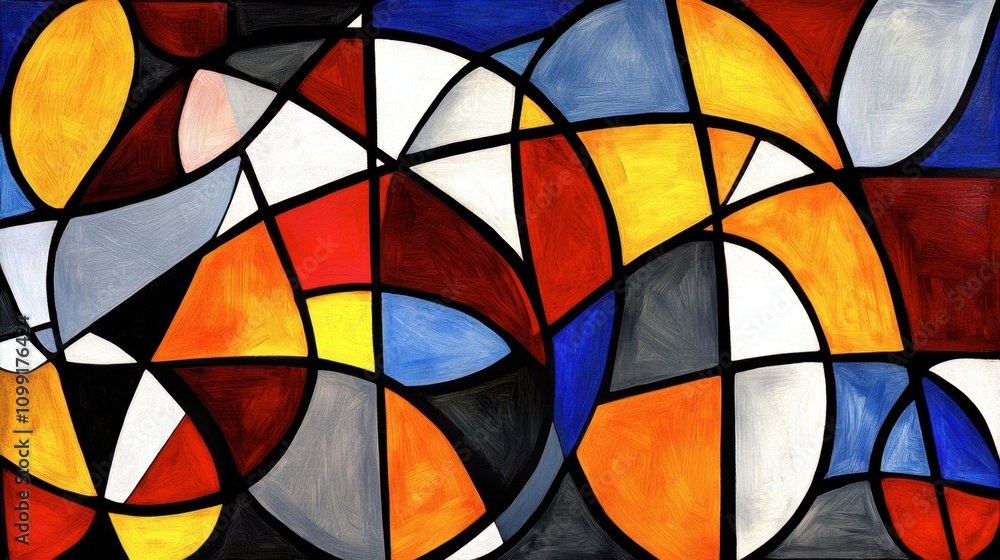 Fototapeta premium Abstract Colorful Geometric Pattern Art Piece